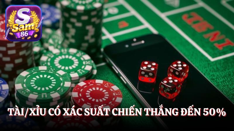 Tài/Xỉu có xác suất chiến thắng đến 50%