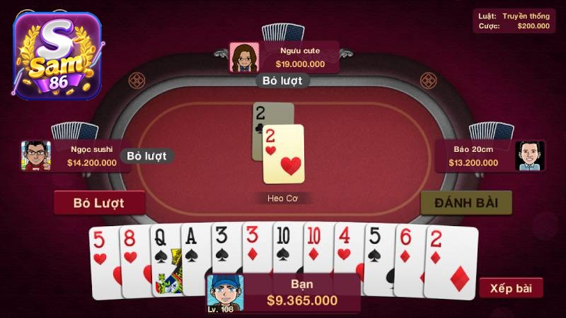 Game đánh bài tiến lên một trong những tựa game rất được yêu thích tại SAM86